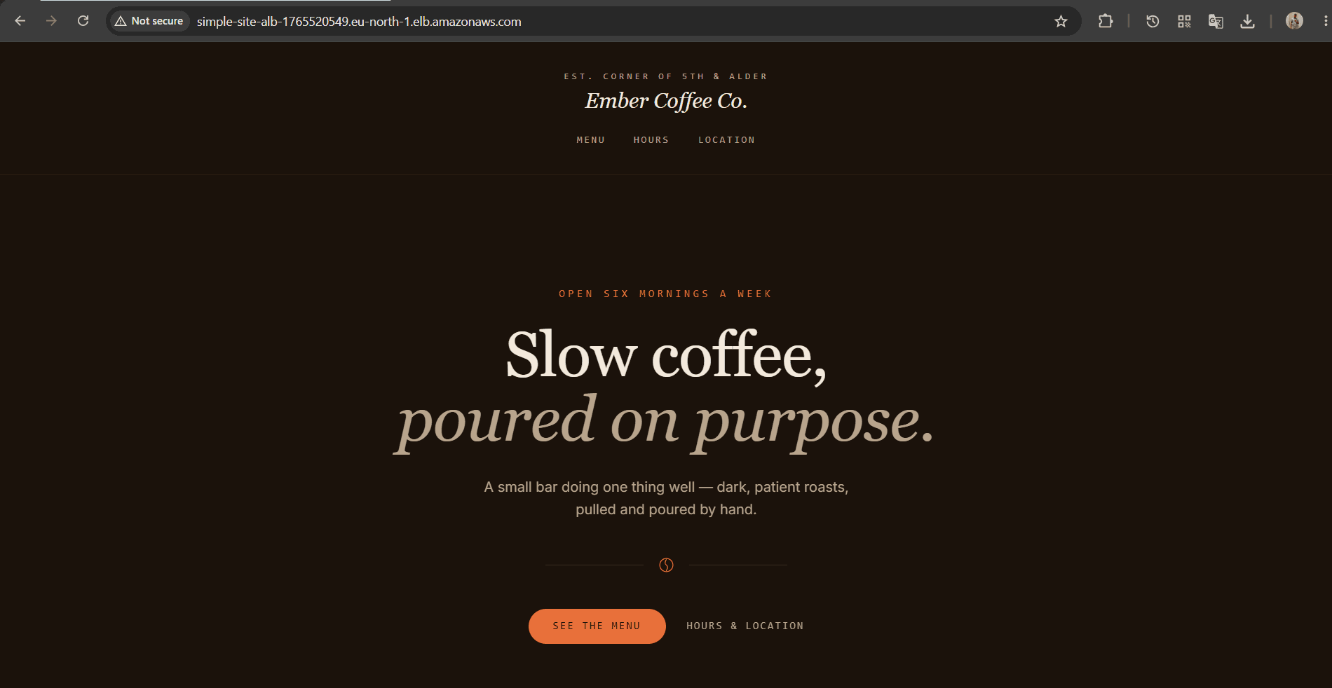 A Simple Coffee Site screenshot 1